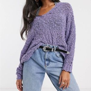 Chelsea & Theodore Purple Knit Sweater